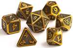 7pc RPG Dice Set: Mythica Battleworn Gold