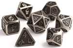 7pc RPG Dice Set: Mythica Battleworn Silver