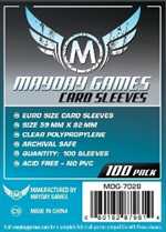 100 x Clear Standard European Card Sleeves 59mm x 92mm (Mayday)