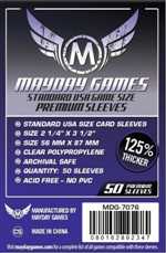 50 x Clear Standard American Card Sleeves 56mm x 87mm (Mayday Premium) (On Order)