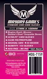 100 x Clear Standard Kingdom Death Gambler's Chest Sleeves 57mm x 100mm (On Order)