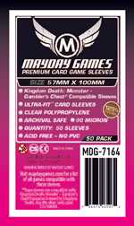 50 x Clear Premium Kingdom Death Gambler's Chest Compatible Sleeves 57mm x 100mm (On Order)